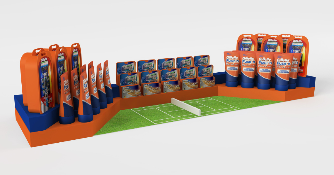 Gillette Fusion Tennis Tray POS Display